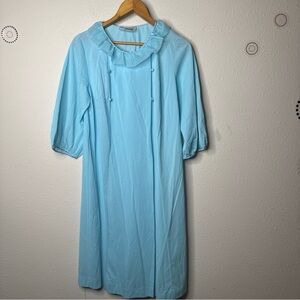VTG Vassarette Robe Gown Blue Made In USA, Tricot Nylon